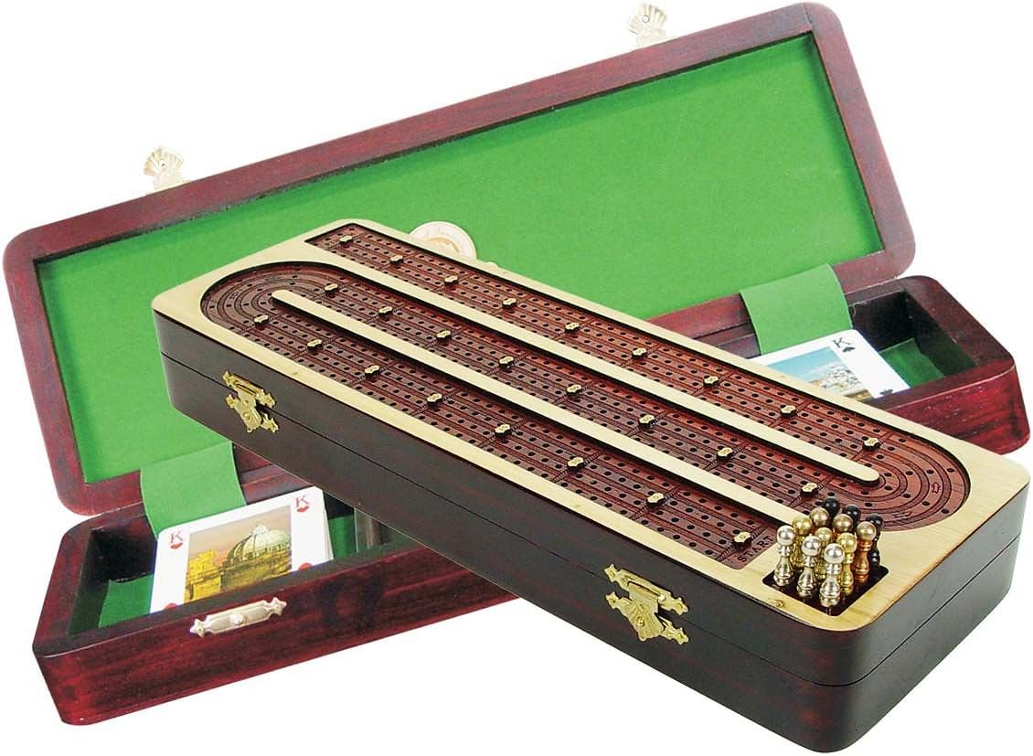 House of Cribbage Continuous Cribbage Board Inlaid with Maple