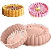 FunSiltasy 10 Inch Silicone Cake With 8 Inch Pan Set (2 Pack) - Nonstick Baking Mold for Pound Cake, Jello, Bread & Brownies, Dishwasher Safe