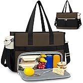 Insulated Lunch Bag for Women, 15.6" Laptop Tote with Leakproof Cooler Compartment for Nurse Teacher Work Office and Outdoor