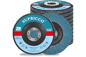 SUPBICCO 10 Pack 60 Grit Flap Discs 4 1/2 for Angle Grinder, Sanding Flapper Disc, Type 29 Premium Zirconia Grinding Wheel for Stainless Steel, Metal, Wood