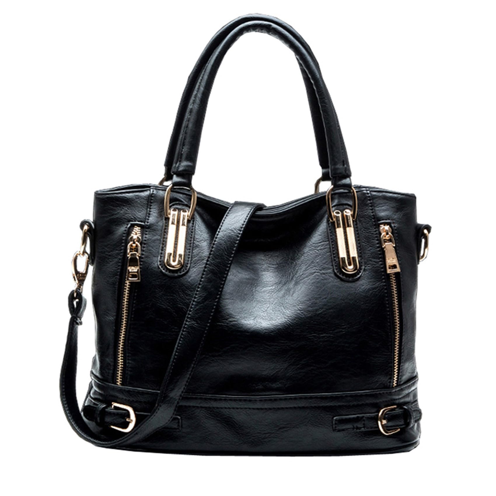 Sacmill Top Handle Leather Handbags for Women Ladies Tote Crossbody Shoulder Bags Hobo Multi Pockets Designer Clutch Purse for Girls