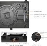 Udreamer Record Player with Built-in Speakers Bluetooth Belt Drive 3 Speeds view 2