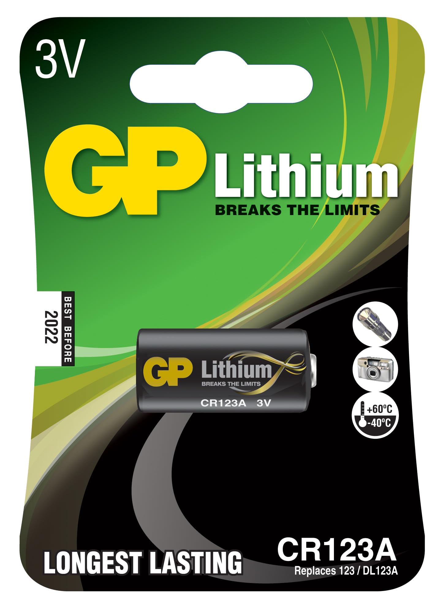 GP Lithium CR123A card of 1