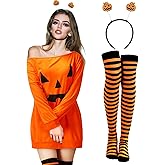 Suhine Mardi Gras Outfits for Women Costume Accessories Mardi Gras Dress Woman Feather Headband Purple Gold Thigh High Socks