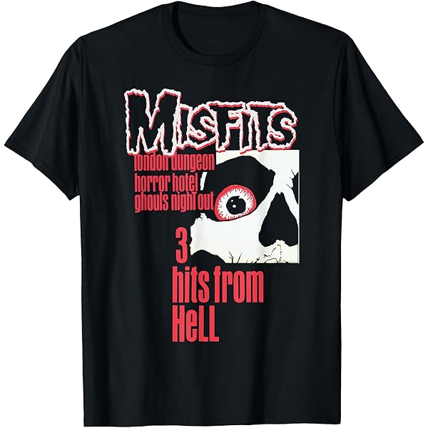 Banda De Rock Misfits Calavera Clásica Con Logo Camiseta