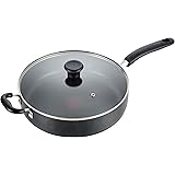 T-fal Specialty Nonstick Saute Pan with Glass Lid 5 Quart Cookware, Pots and Pans, Dishwasher Safe Black