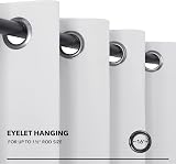 Deconovo White Thermal Curtain Eyelet 203x214cm Silver Grey Full Length 80x84 view 7