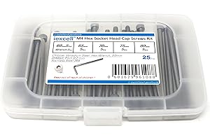iexcell 25 Pcs M4 x 60/65/70/75/80 Stainless Steel 304 Hex Socket Head Cap Screws Bolts Assortment Kit