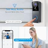 KAMEP 2K HD Wireless Video Doorbell WiFi PIR Motion Detection 2-Way Audio Night view 4