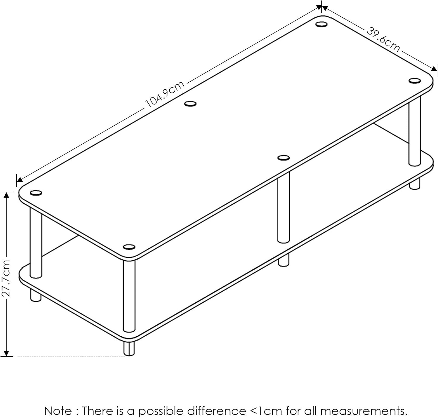 Furinno Just No Tools Wide TV Stand, White: Furniture & Decor