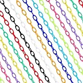 Colorful Plastic Jewelry Chains, 22 Strands Oval Quick Link Connectors C-Clips Hooks 20 inch Curb Chain Links Twist Cross Chain Linking Rings for Eyeglasses Purse Necklace Earring Jewelry Making