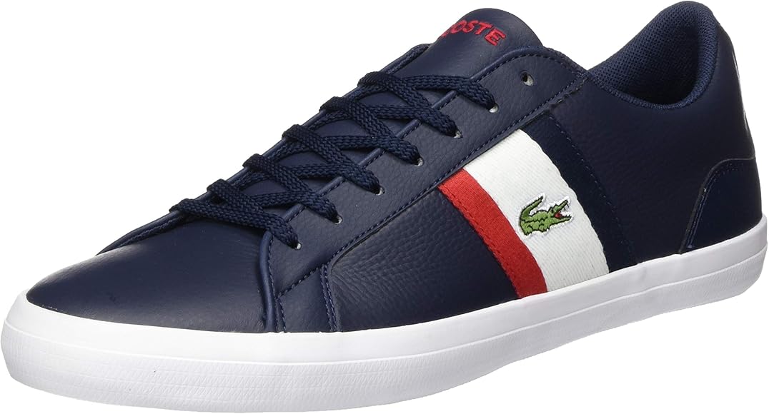 mens navy leather trainers