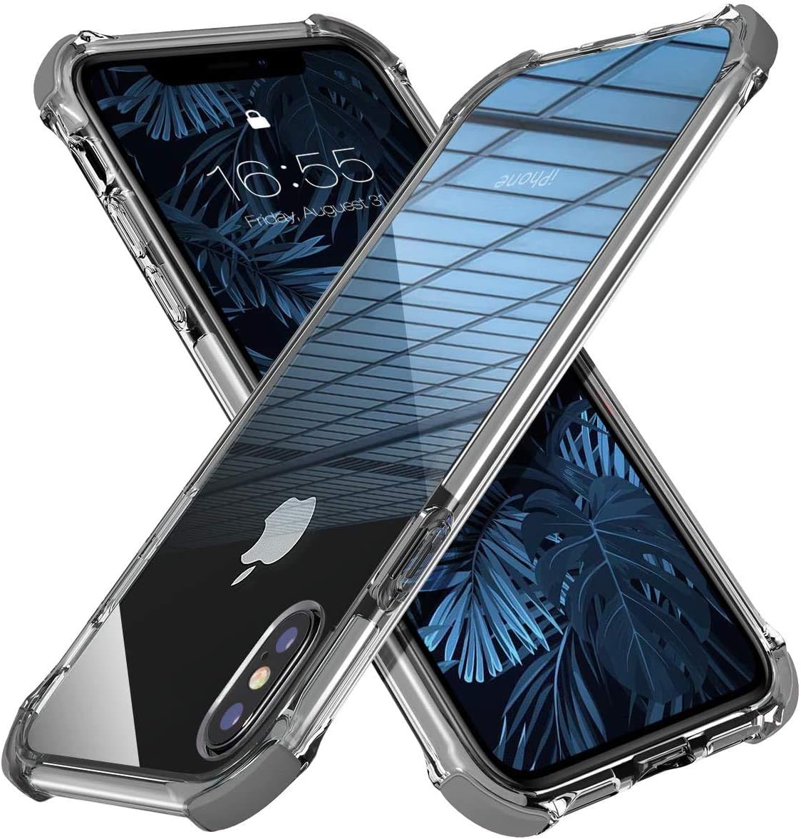 MATEPROX iPhone Xs Case iPhone X Case Clear Hybrid TPU Hard Cover with Thin Shockproof Bumper Protective Case for iPhone Xs/X 5.8'' (Gray)