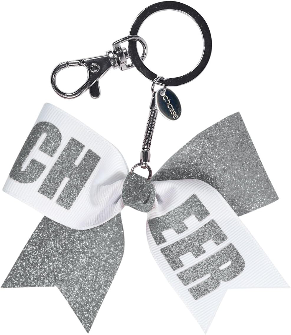 Chassé Girls' Mini Cheer Bow Keychain Glitter Silver/White Amazon.ca