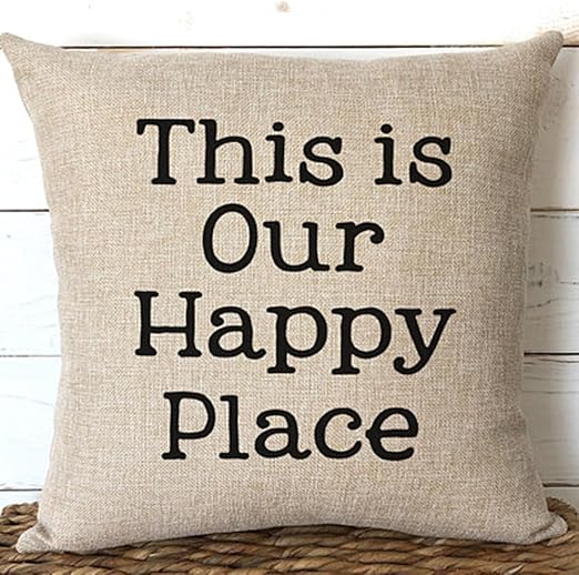 our happy place pillow