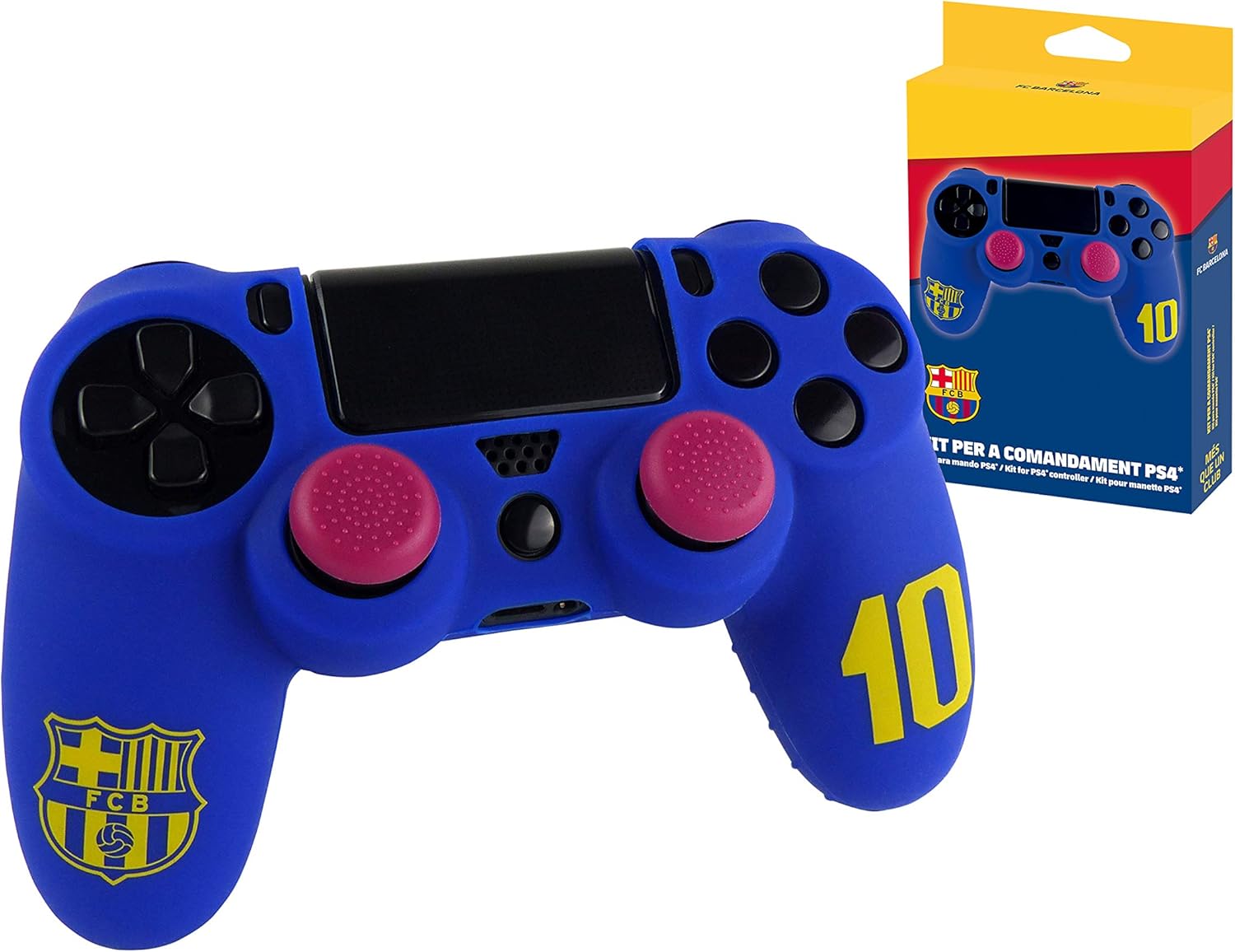 playvital Protection pour ps4 Manette avec Capuchon Joystick,Housse Silicone pour ps4 Slim Pro Controller Skin Cover avec Thumbsticks Caps-Violet,Édition Démon