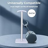 Alyvisun Headphone Stand Silver Weighted Base Taller Height Headset Holder Desk view 3