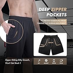 BOOJO 5 Pack Athletic Basketball Mens Shorts with