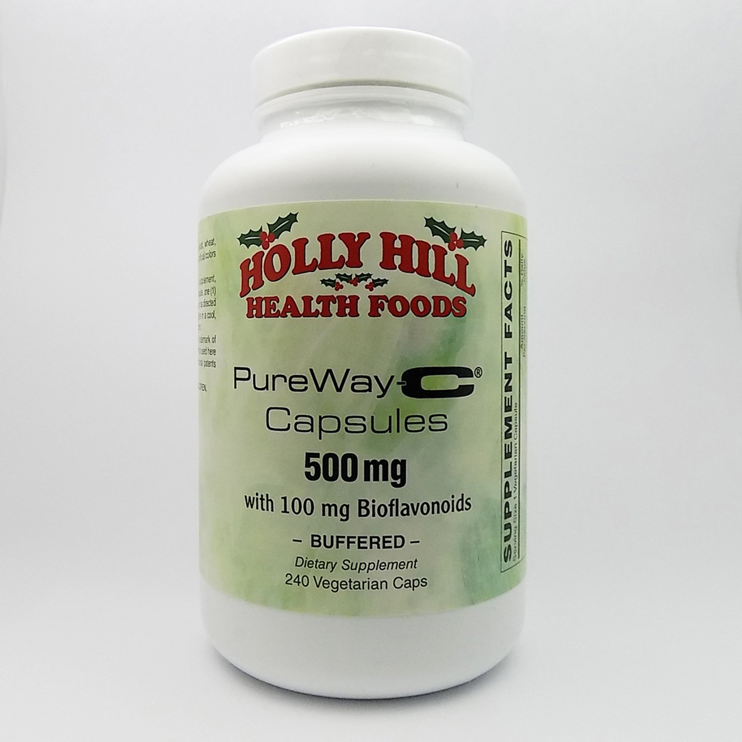 Holly Hill Health Foods, PureWay-C 500 MG with 100 MG Bioflavonoids, Buffered, 240 Vegetarian Capsules