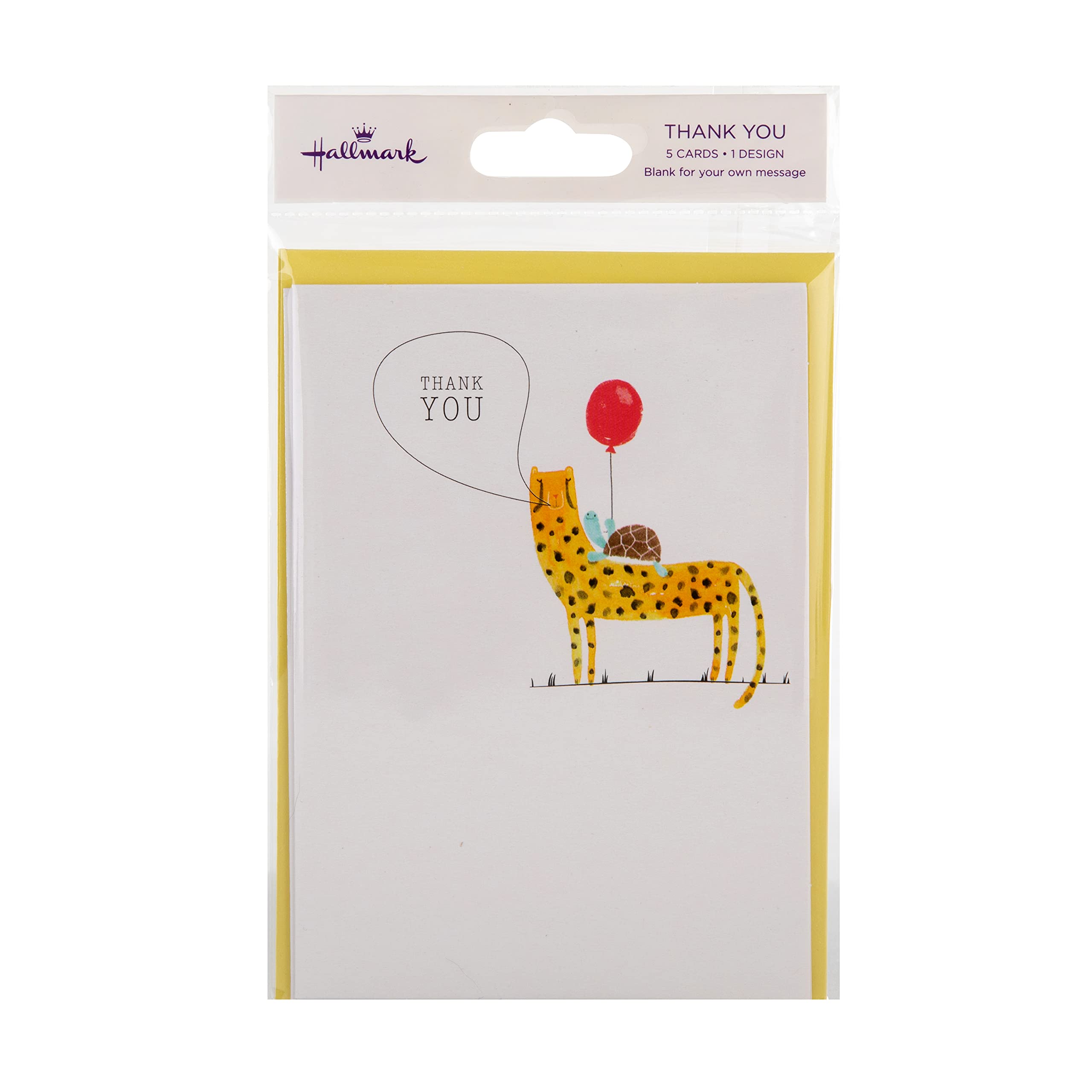 Hallmark Thank You Cards - 1 Cute Animal Character Design, Pack of 5