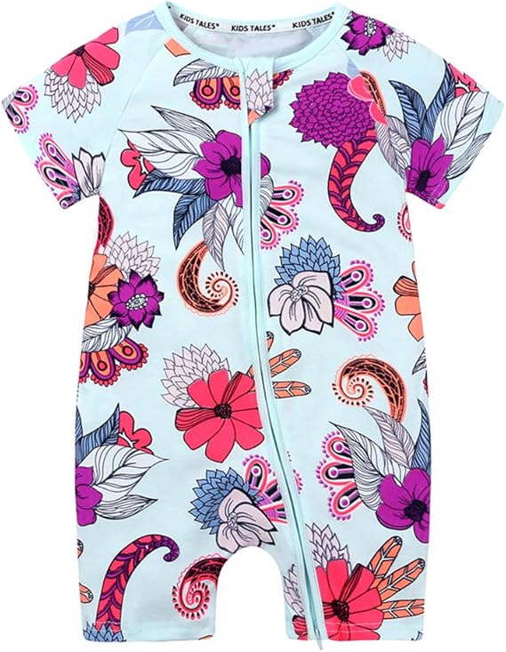 Amazon Co Jp ベビー ロンパース 新生児 カバーオール ダブルファスナー 前開き 男の子 女の子 コットン パジャマ 半袖 可愛い 赤ちゃん服 服 ファッション小物