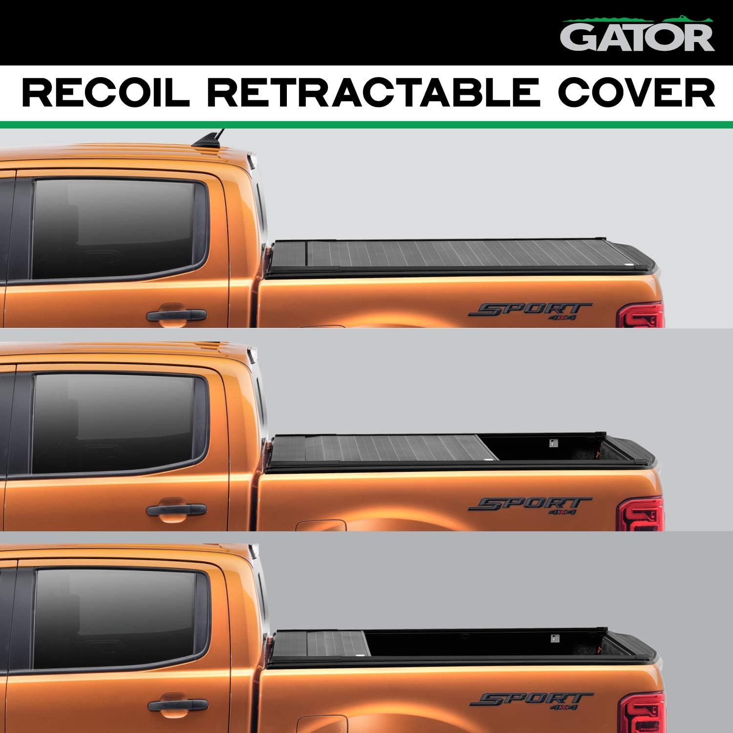 Amazon Com Gator Recoil Retractable Truck Bed Tonneau Cover Fits 2015 2018 Ford F150 6 5 Bed 77 Automotive