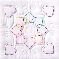 Amazon.com: Jack Dempsey Stamped White Quilt Blocks 18"X18" 6/Pkg ...