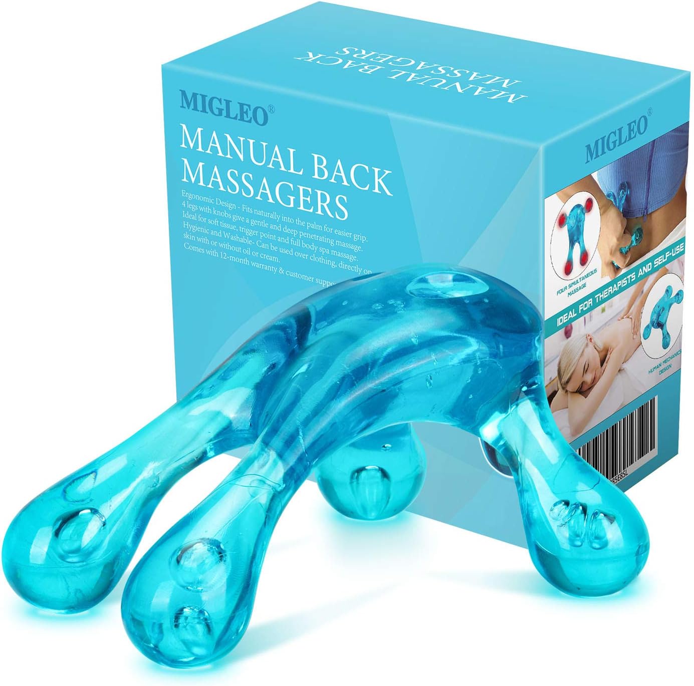 Migleo Hand Held Massage Tool Easy Palm Fit with Massage Knobs for Gentle Pressure Point Massage: Health & Personal Care