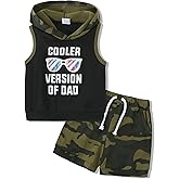 SANMIO Toddler Boy Clothes Summer Outfits Hoodie Sleeveless Tank Tops and Shorts Set with Pockets 2 Piece Clothing Set