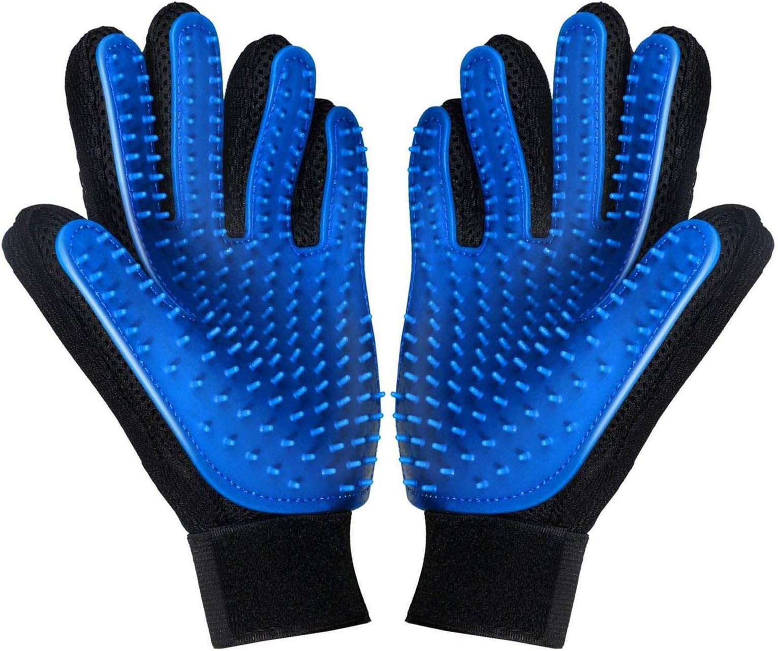 kelzsm [Upgrade Version] Pet Grooming Glove - Deshedding Brush Gloves for Dogs Cats - Pet Hair Remover Gloves for Long & Short Fur - Enhanced Five Finger Design - Pet Glove Hair Removal