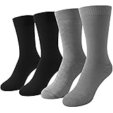 Heat Logic Men 2 Pairs Super Soft Cozy Socks, Moisture Wicking Thermal Warm Crew Winter Sock, Brushed Lining Hiking Socks