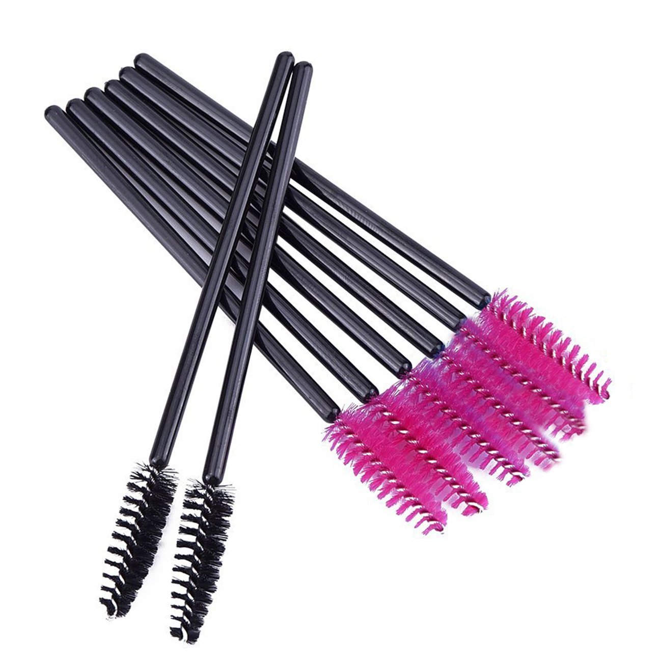 GoWorth 200 PCS Disposable Eyelash Mascara Brushes Makeup Brush Wands Applicator Makeup Kits(Rose Red & Black): Beauty