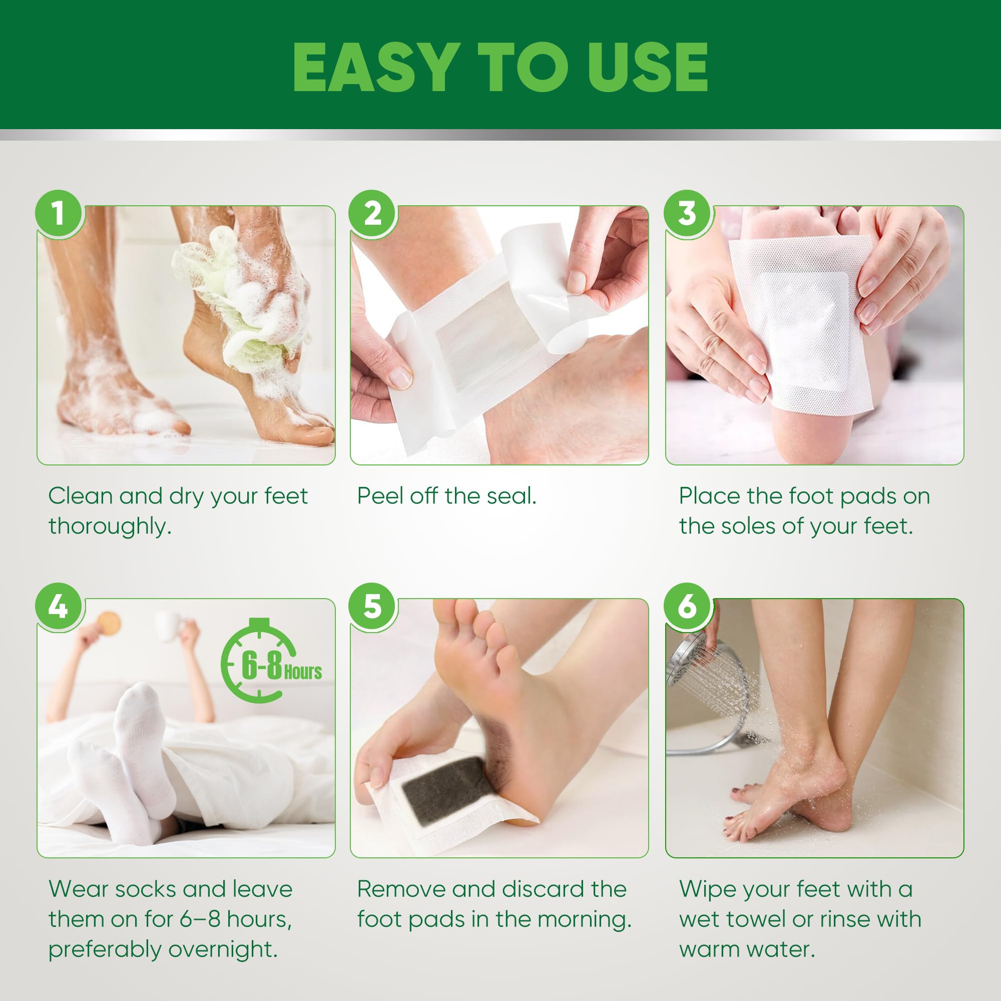 Natural Cleansing Foot Pads - Ginger Mugwort Bamboo Vinegar - Premium Foot Care - Relieves Stress and Fatigue - Improves Sleep and Supports Body Cleansing - 30 Pads (Pack of 1)