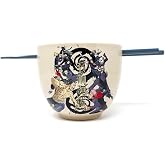 Surreal Entertainment Jujutsu Kaisen Merch Ceramic Ramen Bowl | JJK Ramen Bowl, Officially Licensed Anime Merchandise with Yuji Itadori, Megumi Fushiguro, Panda, Aoi Todo