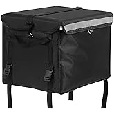 CroBlissful Insulated Food Delivery Bag for Bike with Rear Rack Pizza Delivery Box with Shoulder Belt and Internal Accessories Waterproof, Internal Dimensions(Black,18.5 x 13 x 13 Inches)