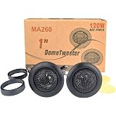 CYDZSW 1 Inch Tweeters for Car Audio,Door Speakers,Super Tweeter Pods Component Cars Parts Black(Pair),CT-001,Wired Connection