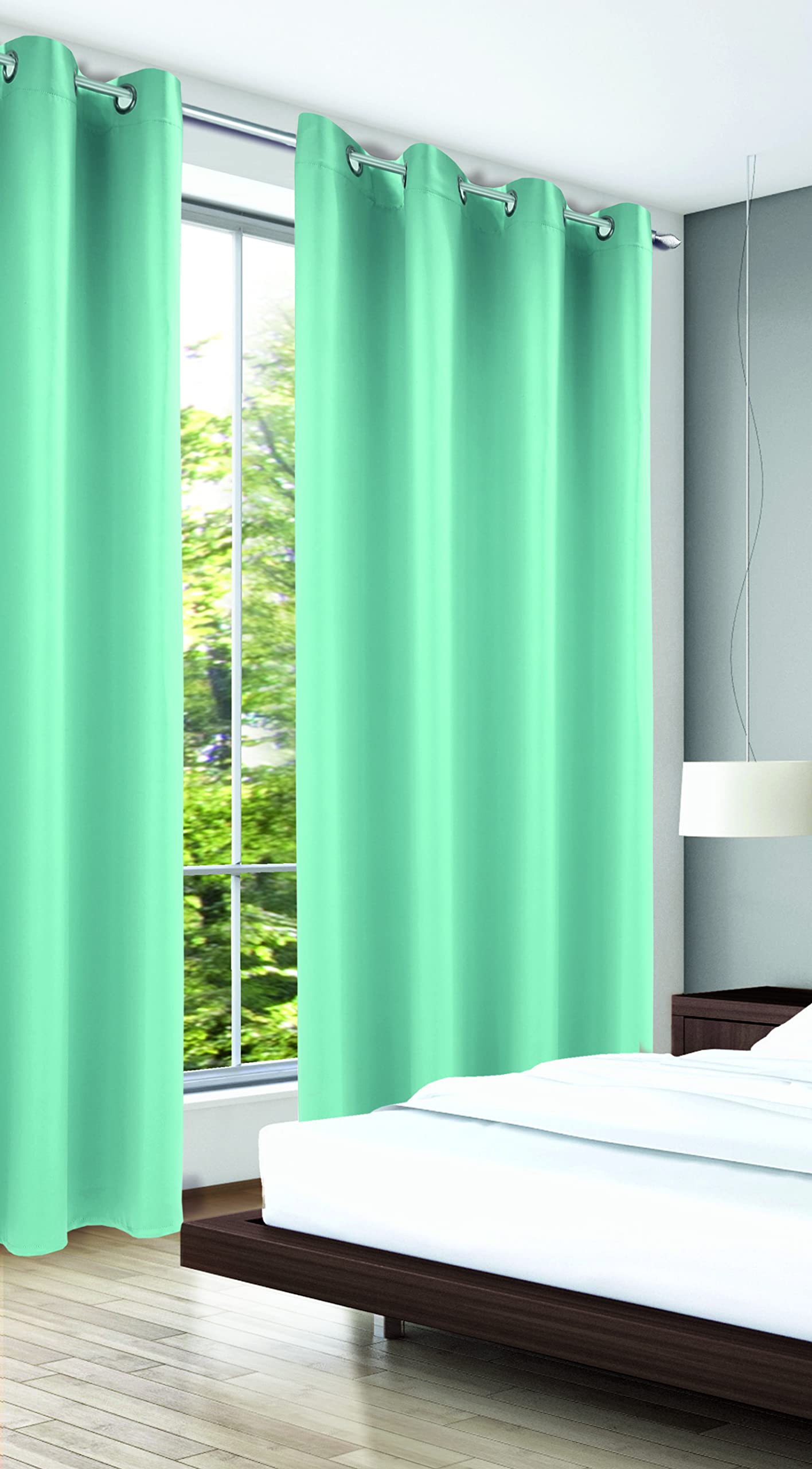 Albani Eyelet Curtain DimOut, Polyester, ice Blue, ca. 280x140 cm