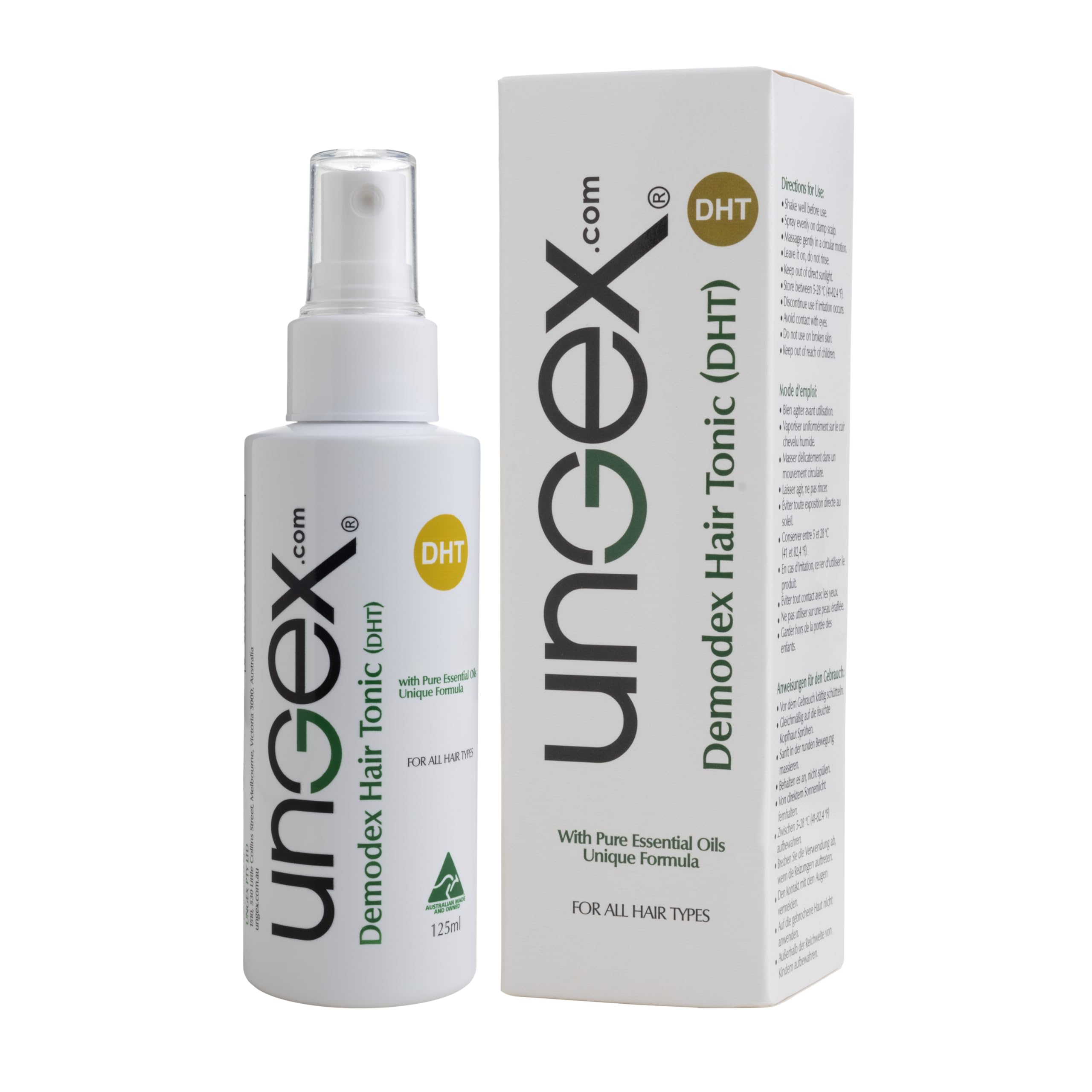 Ungex Demodex Hair Tonic | Herbal Leave-In Spray for Scalp & Hair Care | Natural Formula | DHT