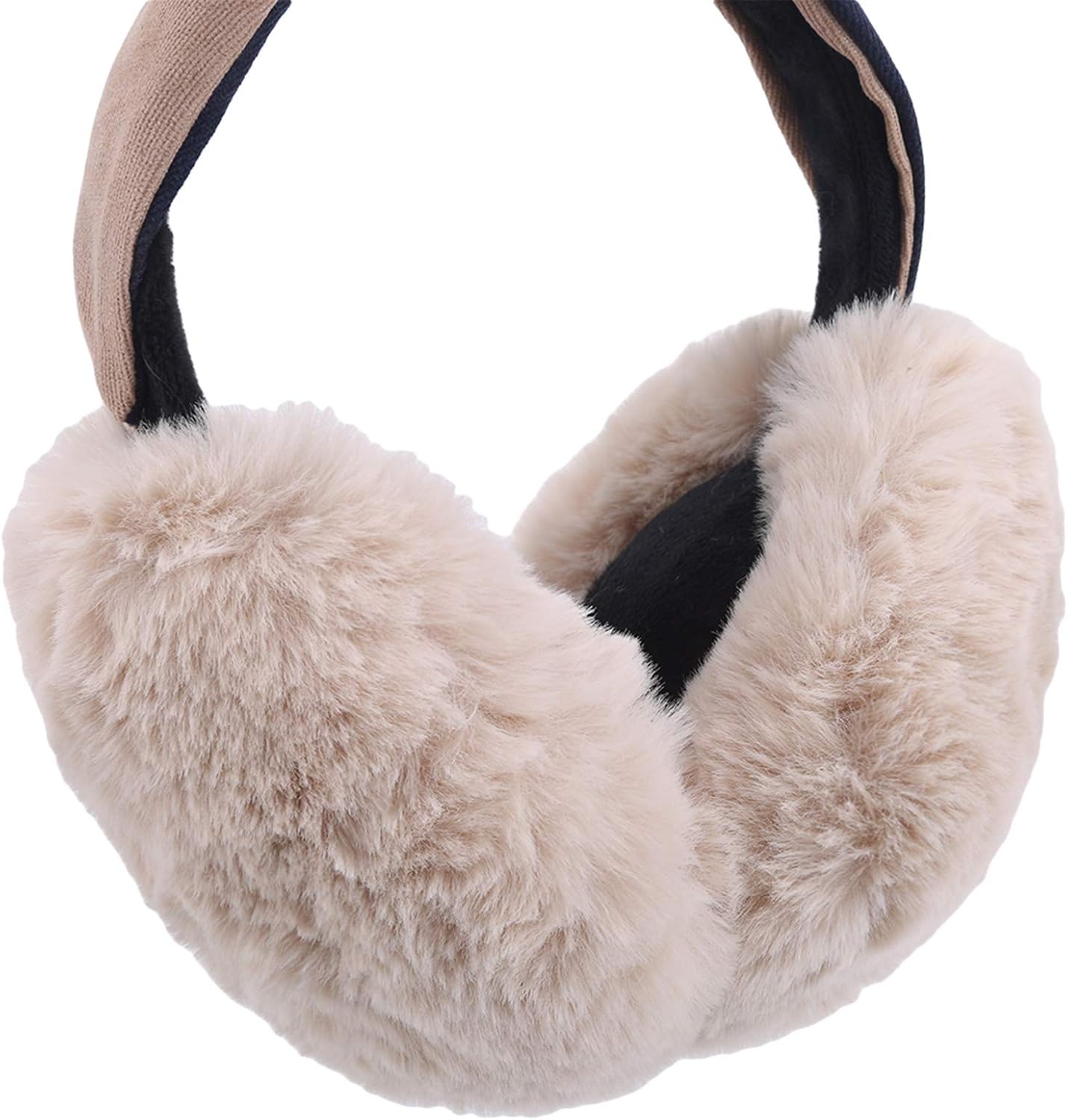 WEILYDF Cute Earmuffs Winter Stylish Adjustable Faux Fur Plush Cold