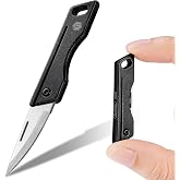 KeyUnity KK06 Titanium Mini Pocket Knife, 1.22-Inch Blade, Black | Built-in key ring hole, for daily carry, opening mail and packages, cutting rope, tape, and other everyday tasks