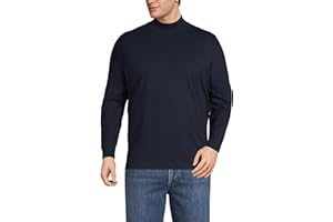 Lands' End Men's Super-T Cotton-Blend Mock Turtleneck Shirt