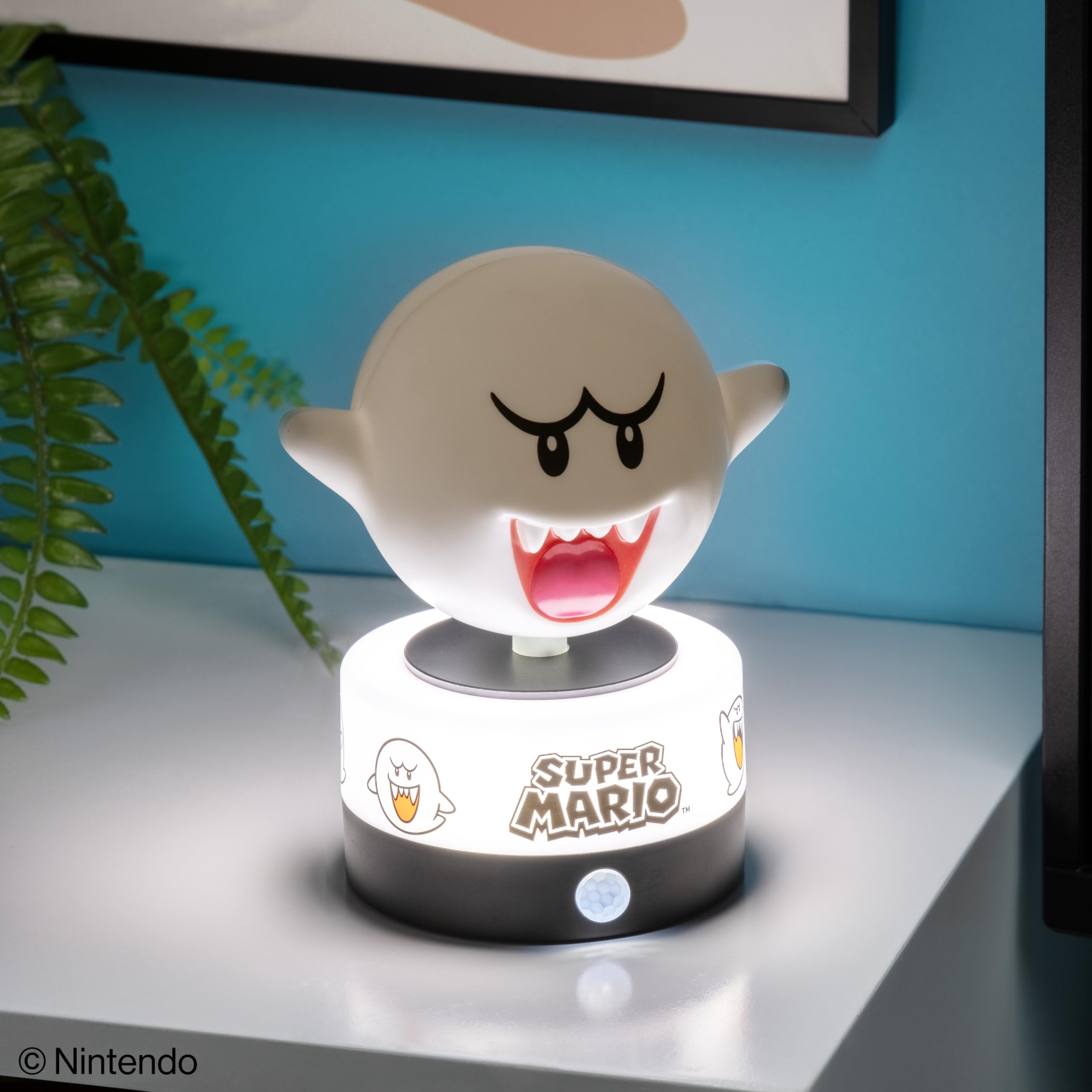 Paladone Super Mario Boo Bewegungsmelder, Raumwächter und Nachtlicht, offiziell lizenzierte LED-Lampe und Sicherheitsalarm von Nintendo für Kinderzimmer, Teenager und Zuhause, Geschenkidee 2
