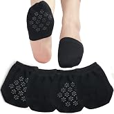Toes Home Half Toe Socks Womens for Mules, Non Slip No Show 4-8 Pairs | Half Socks for Clog Slip-ons, Toe Toppers Liners for Flats, Invisible Hidden Cotton Toe Covers for backless loafers