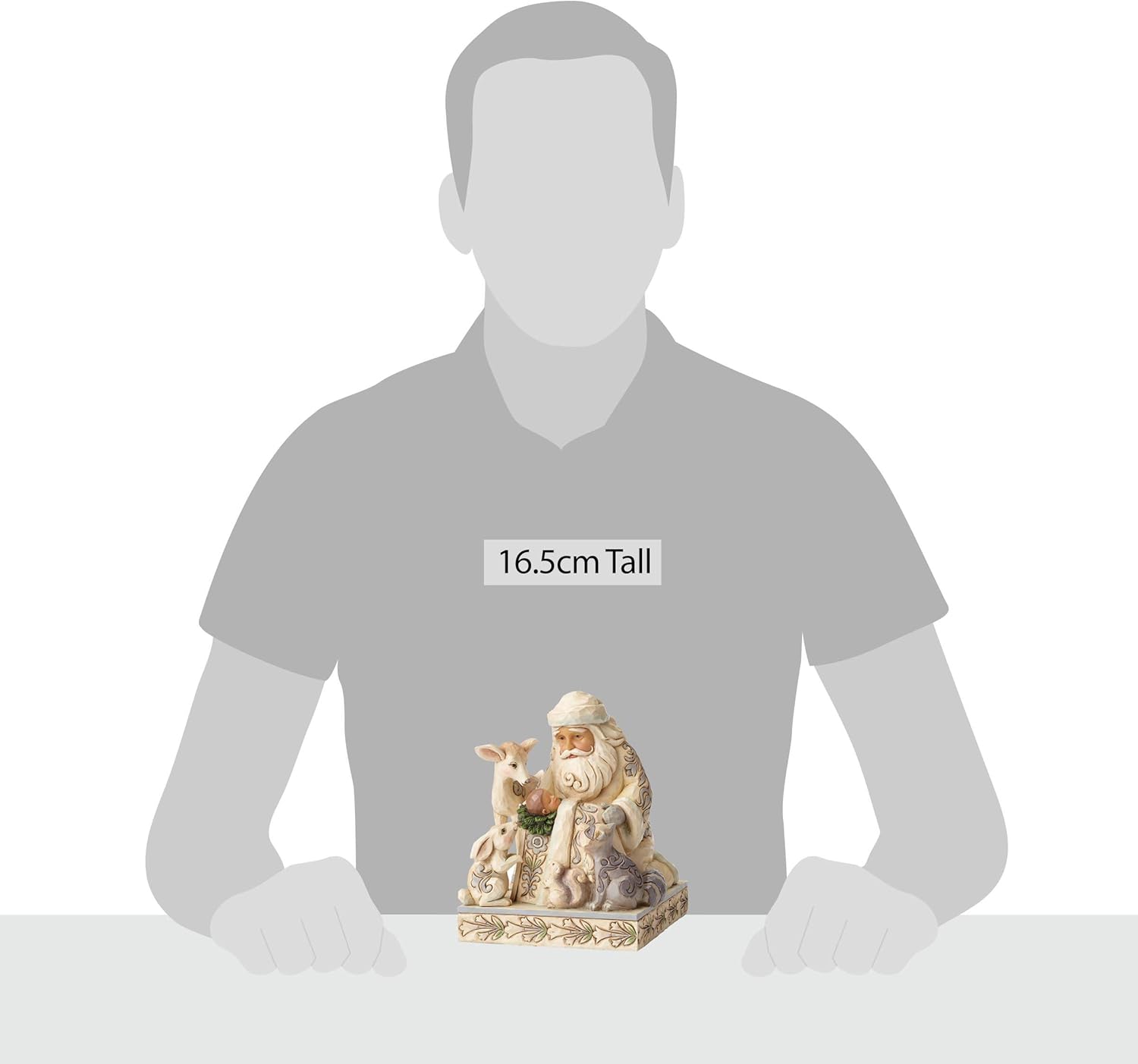 Heartwood Creek Woodland Santa With Baby Jesus Figurine, White - Image 3