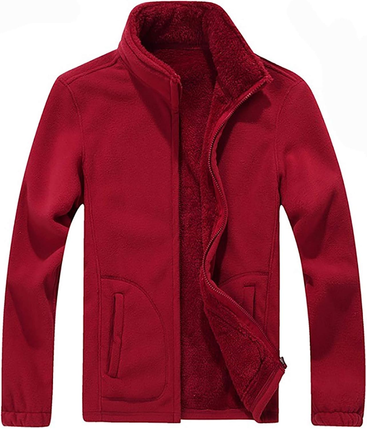 men's winter fleece warm hooded jackets thick outerwear