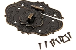 dophee Vintage Style Embossing Decorative Locking Hasp Latch Clasp with Screws for Jewelry Box Wooden Case Treasure Chest Wedding Card Box, 3"x2.24"