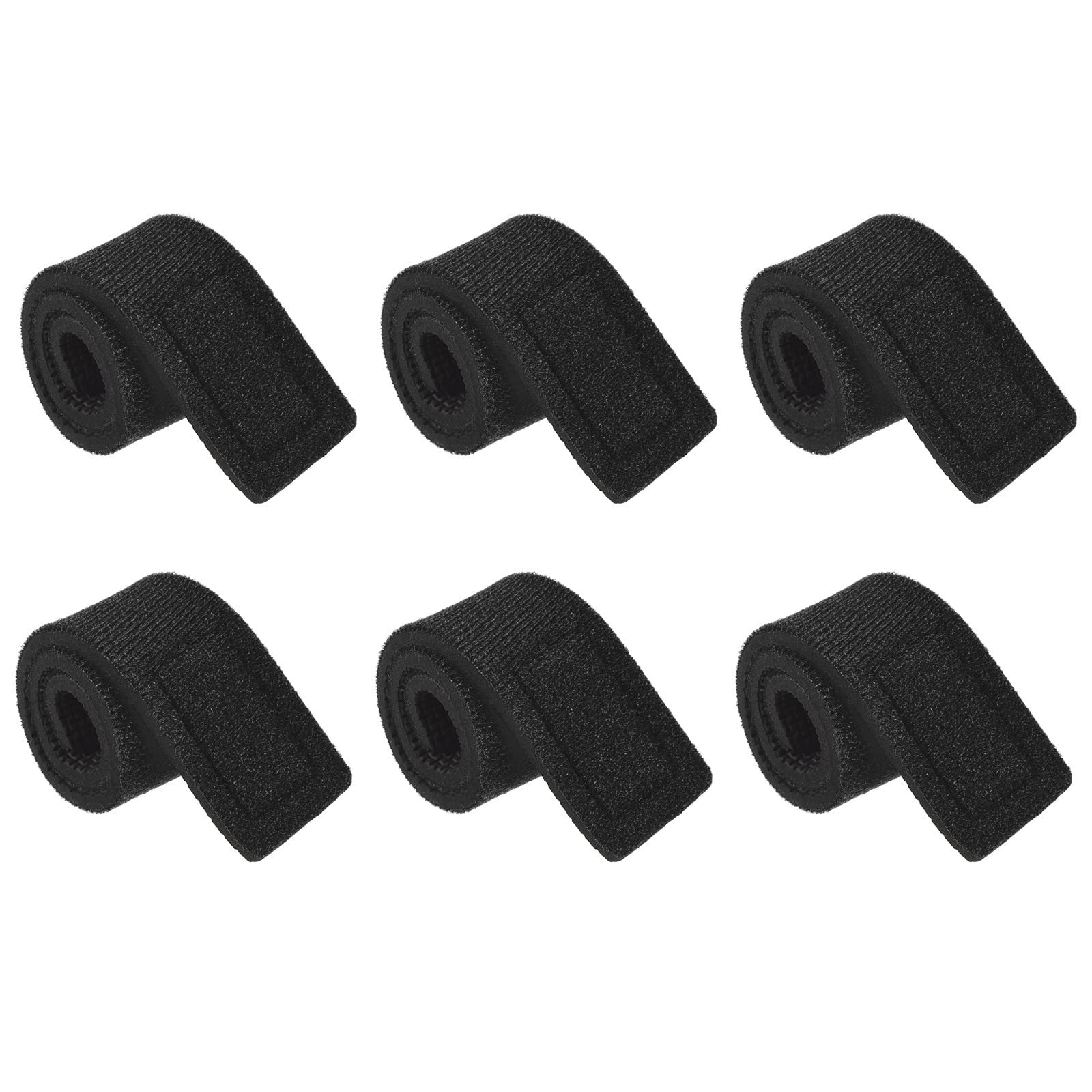PATIKIL Fishing Rod Strap, 6 Pack 25cm Stretchy Belts Holders Pole Sleeve Cover for Boating, Black
