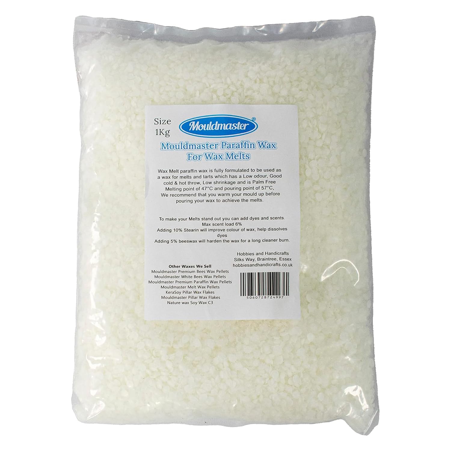 Mouldmaster Paraffin Wax for Melts 1Kg, Opaque