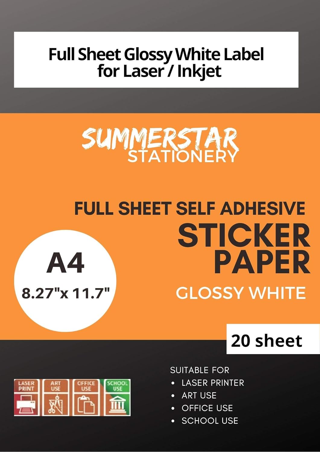 full size sticker paper