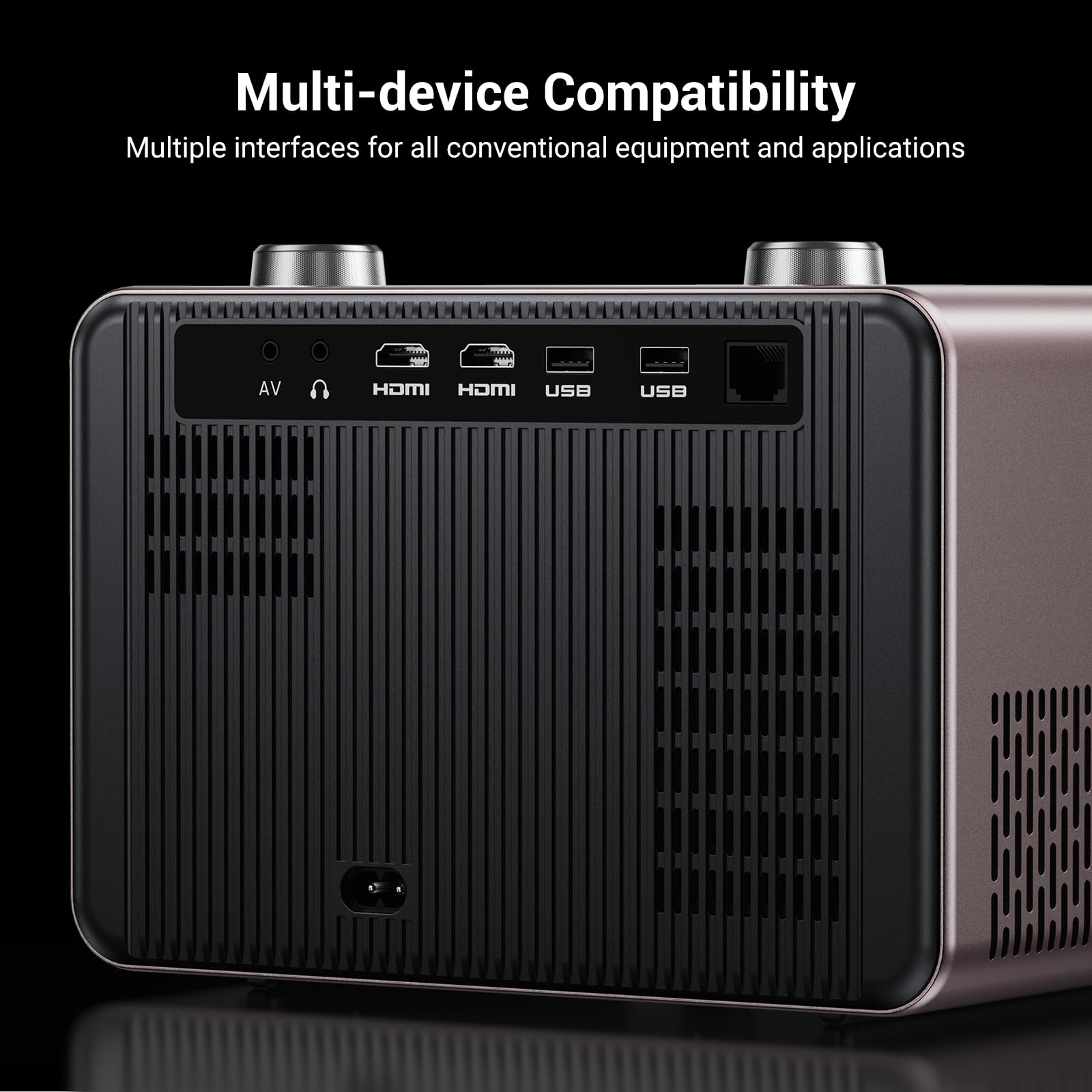 2000 ANSI Netflix Officially Licensed 4K Full HD Outdoor Projector, HAPPRUN Projector with Wifi and Bluetooth, Built-in Apps, Auto Focus, Smart Projector for Movie/Home Theater/Indoor/PS5/PC/Phone
